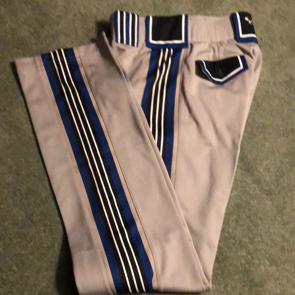 Boombah men’s baseball pants size 30.  Gray with black and royal blue.
